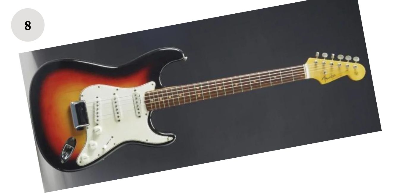 The Biography Pen Bob Dylan's 1964 Fender Stratocaster "Newport Folk Festival"-Price: $965,000