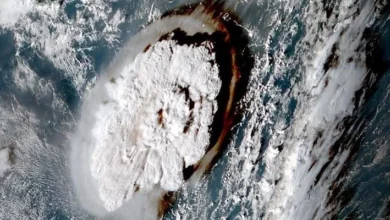 A tsunami strikes Tonga after a giant volcanic eruption